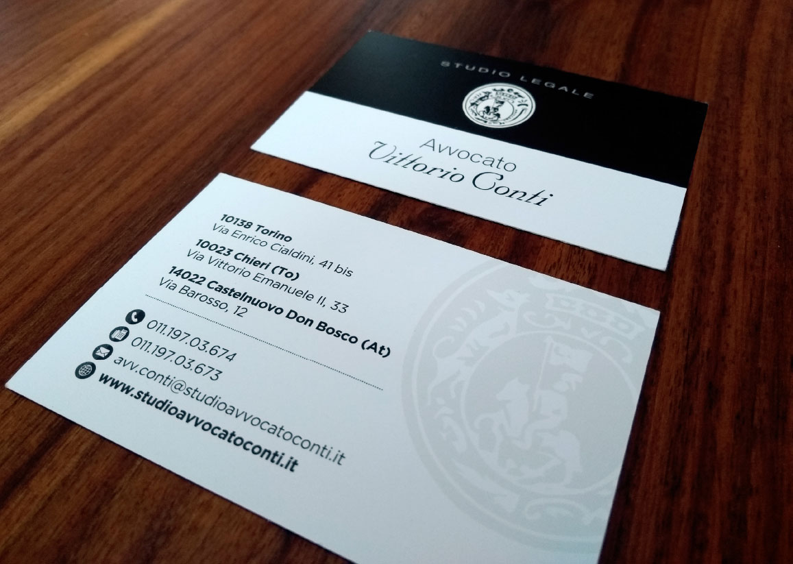 Biglietti Visita Studio Legale Avvocato Vittorio Conti. dpadv.com grafica e comunicazione