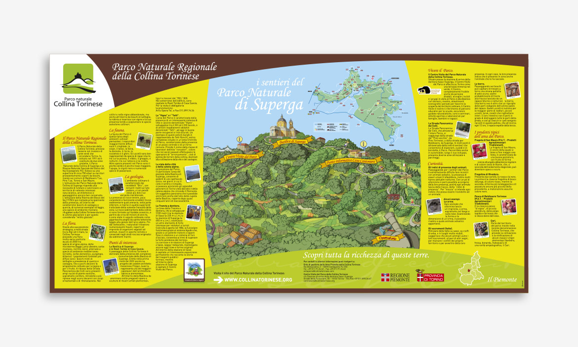 Parco Naturale Collina Torinese di Superga :: Studio Cartellonistica Turistica, Materiali informativi