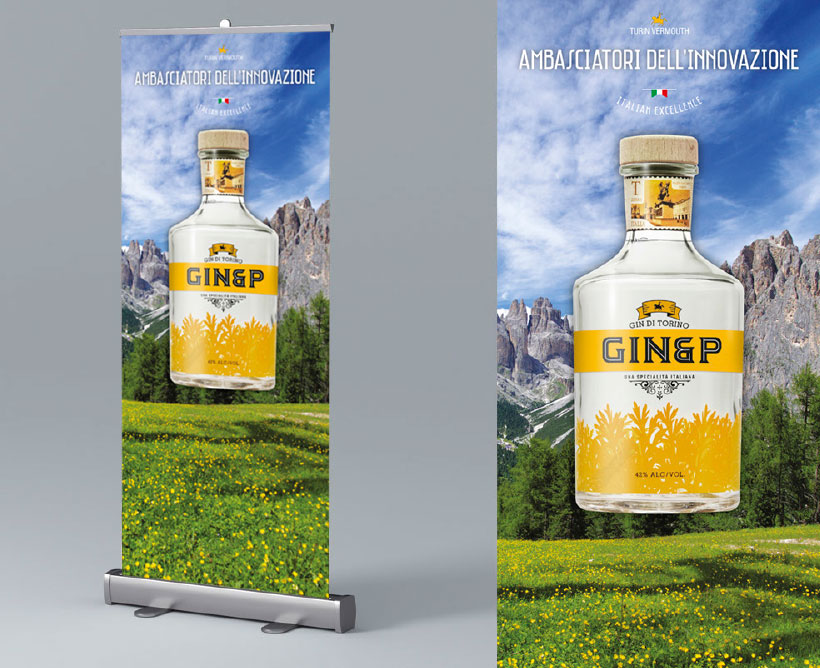 Roll Up GIN Turin Vermouth. dpadv.com grafica e comunicazione.
