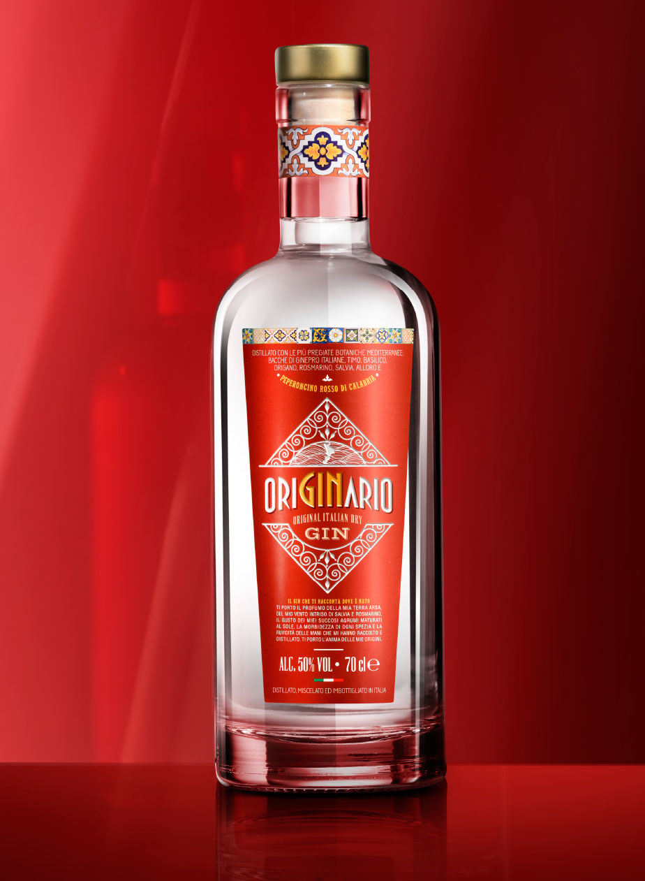 dpadv - Studio immagine linea Gin Originario, Logo, Etichette, Packaging, Allied Brands