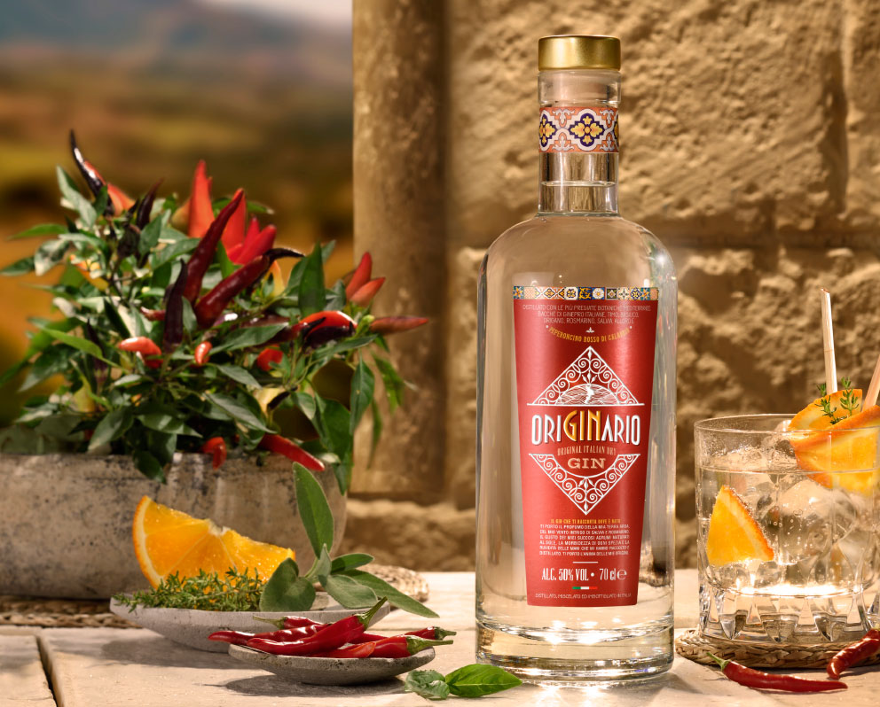 dpadv - Studio immagine linea Gin Originario, Logo, Etichette, Packaging, Allied Brands