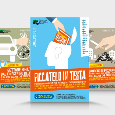 Consorzio Chierese Servizi :: Campagna Affissioni contro l’abbandono dei Rifiuti. dpadv.com grafica e comunicazione