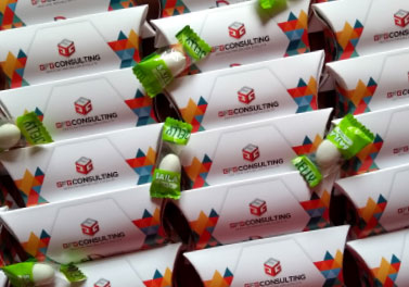 Gadget Aziendali Personalizzati gfg consulting - Packaging, Palline di Natale, Scatole Personalizzate. dpadv.com grafica e comunicazione