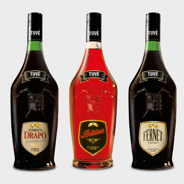 Tuvè, Vermouth Drapò, Bitter Tuvè, Fernet Tuvè. dpadv.com grafica e comunicazione